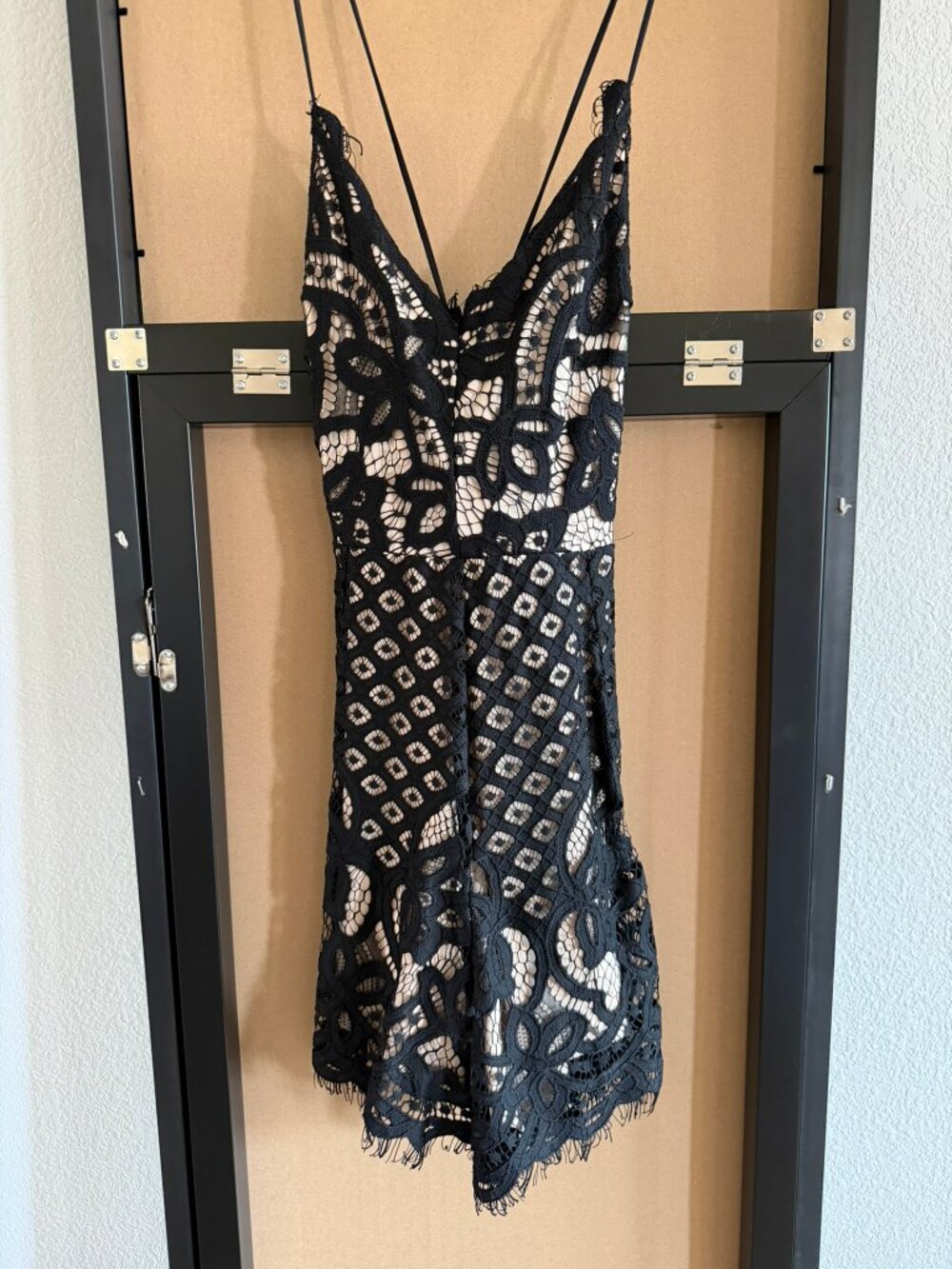 Express Black Lace Overlay Mini Dress/Romper